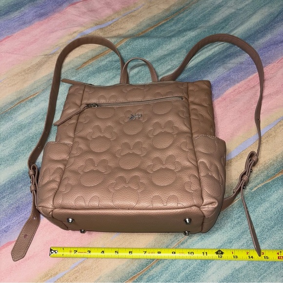 Freshly Picked X Disney Tan Faux Leather Oh My Minnie Mouse Embossed Backpack - Picture 11 of 13
